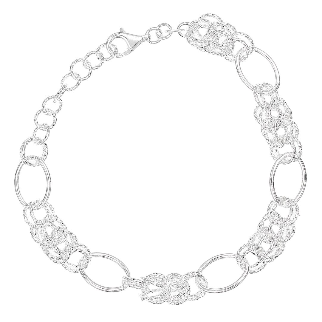 Silvex | B2402545 | BRACCIALI LINK OVALE TONDO INTRECCIATO