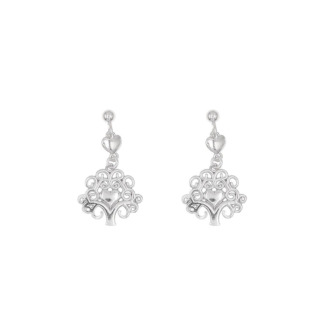 Silvex | E1902143 | EARRINGS TREE OF LIFE HEART