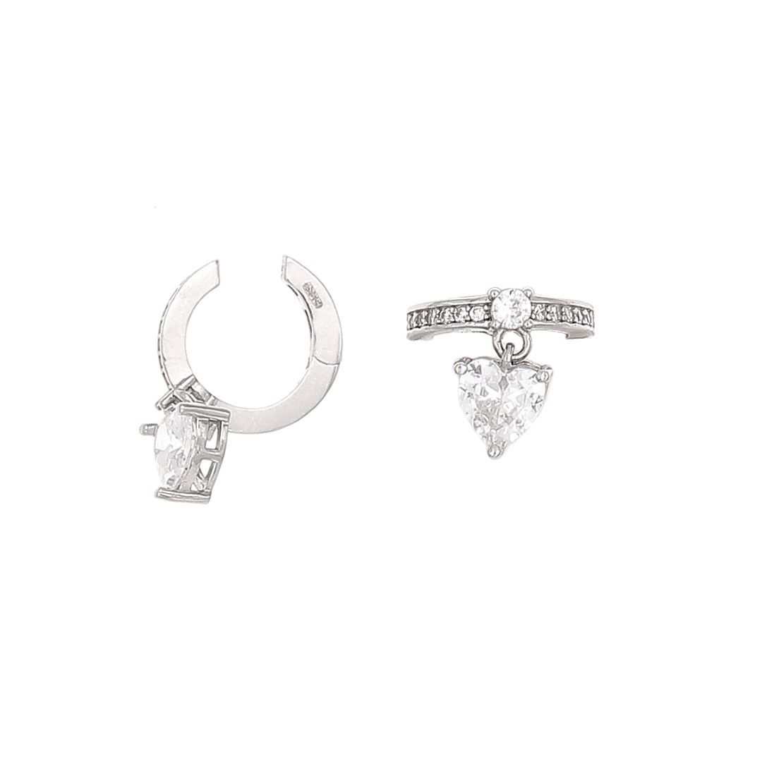 Silvex | E2001268 | ORECCHINI IMPORT CUORE PUNTI LUCE MONO