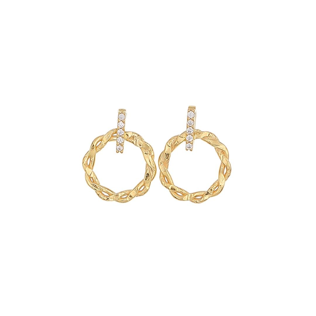 Silvex | E2103212 | ORECCHINI GEOMETRICO TONDO INTRECCIATO