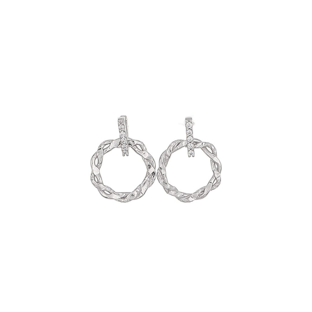 Silvex | E2103213 | ORECCHINI GEOMETRICO TONDO INTRECCIATO