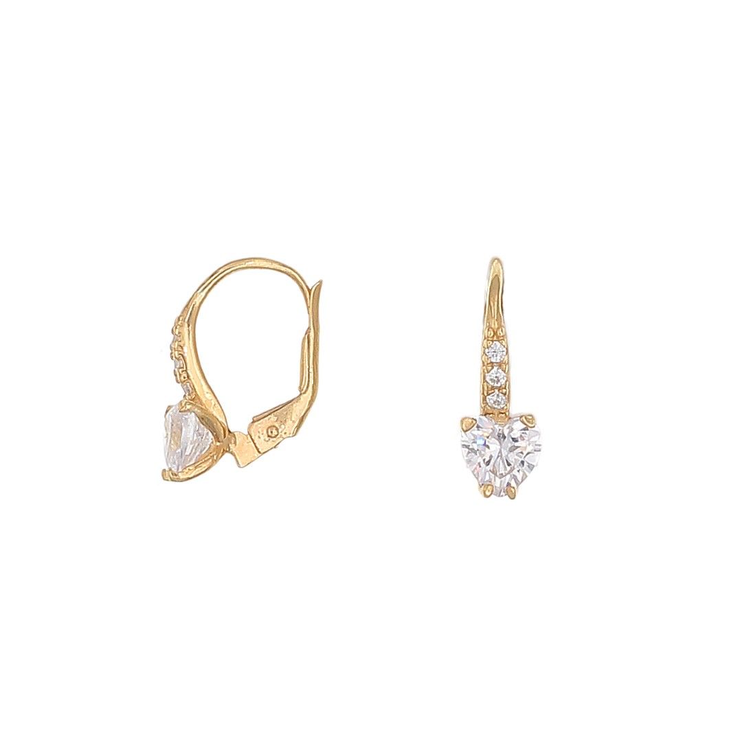 Silvex | E2200090 | EARRINGS HEART SINGLE STONE LEVERBACK