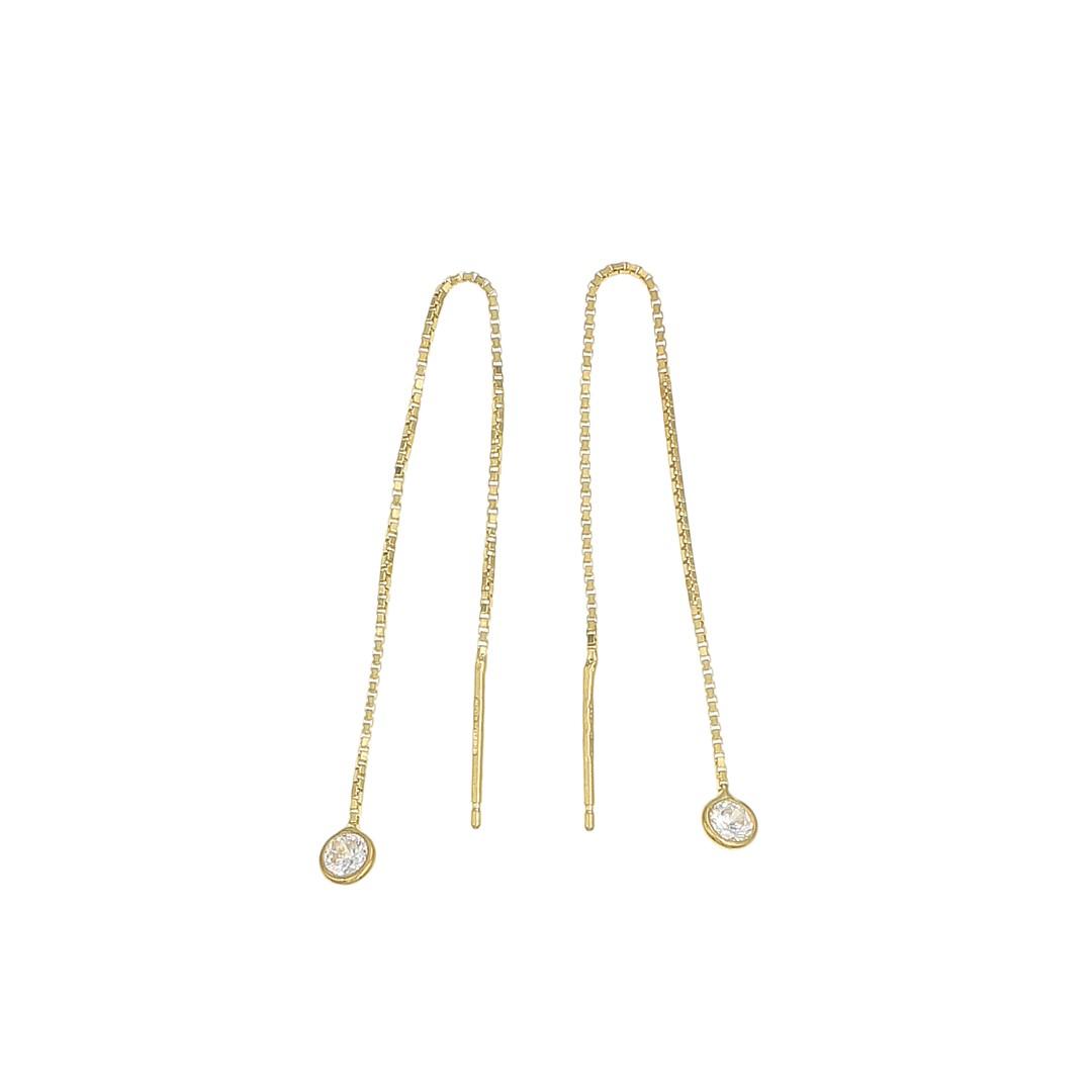 Silvex | E2201134 | EARRINGS SINGLE STONE SLIDER
