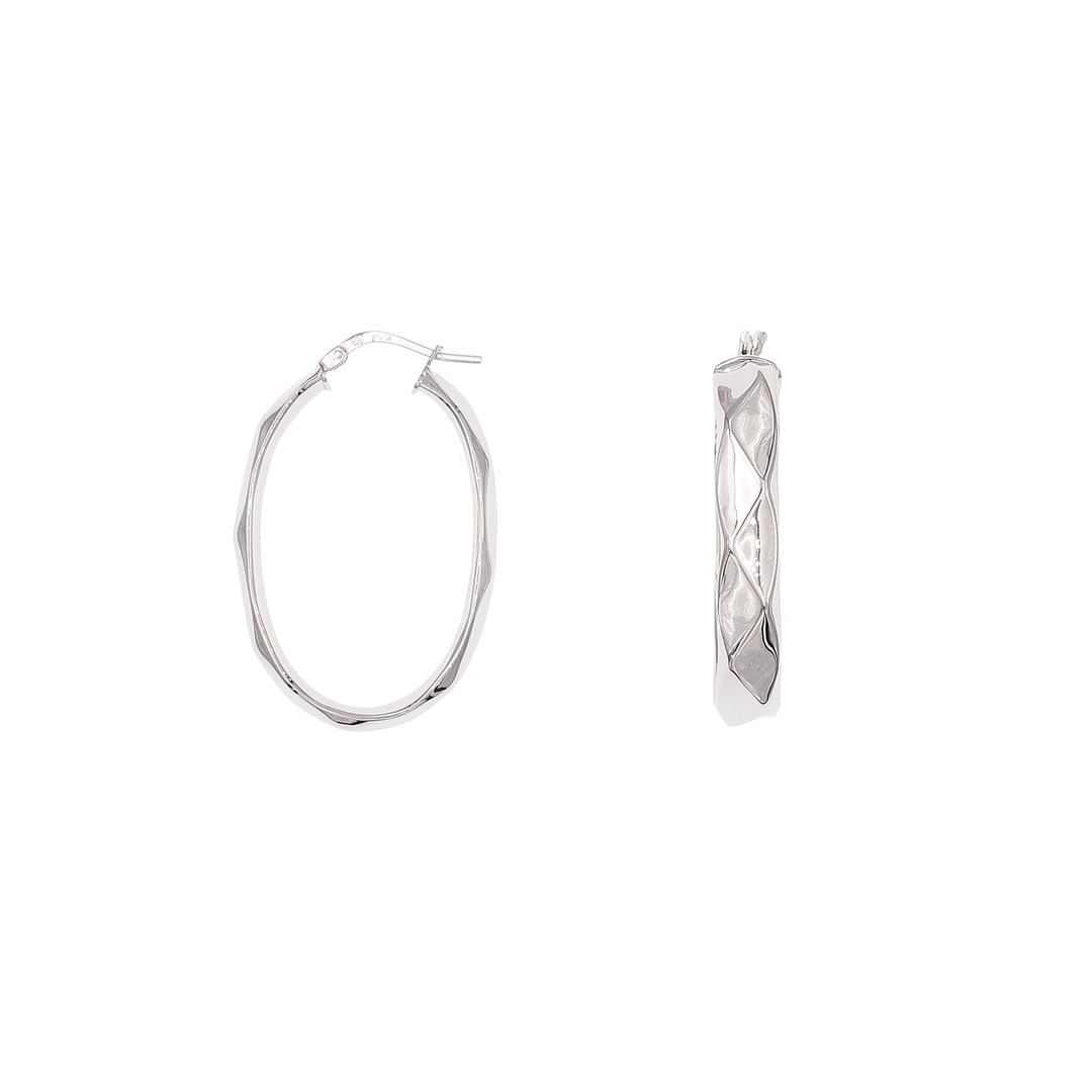 Silvex | E2501293 | ORECCHINI creola in argento diamantato 925