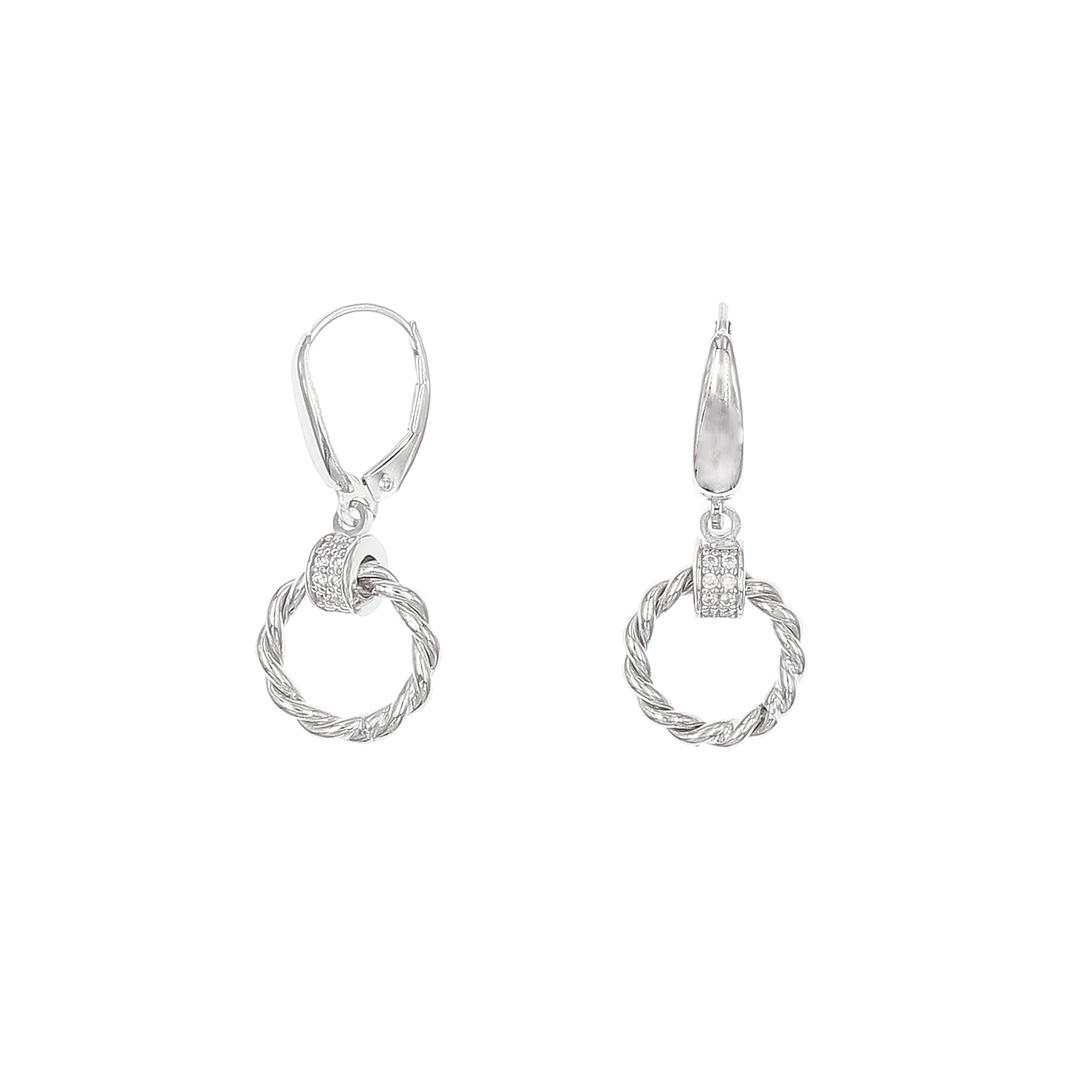 Silvex | E2501356 | EARRINGS ROUND BRAIDED LEVERBACK